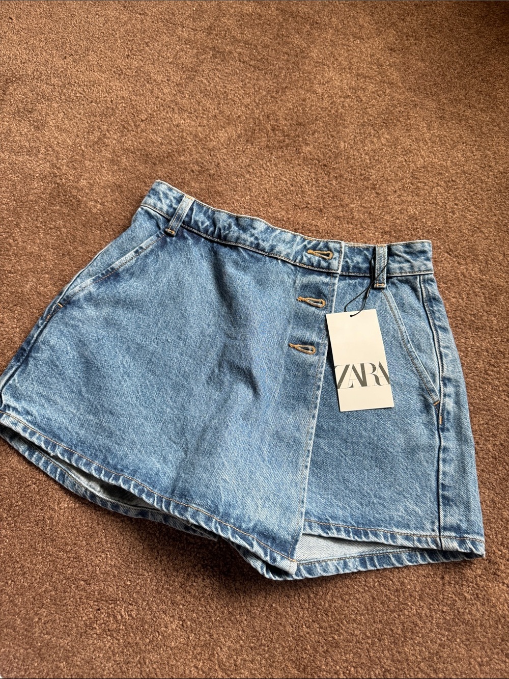Zara Light Blue Denim Skort